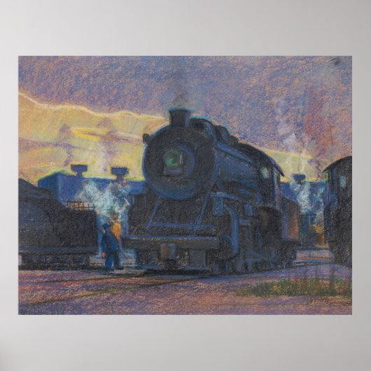 Twilight of Steam - Kulhanek Train Art (1952) Poster (Voorkant)