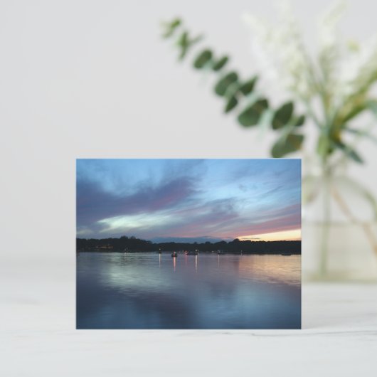 Twilight op het Briefkaart van het meer (Staand voorkant)