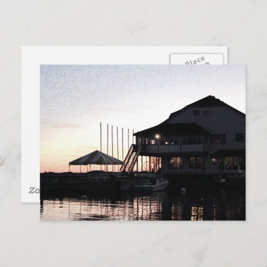 Twilight op het waterfront van het meer, Kingston, Briefkaart (Voorkant / Achterkant)