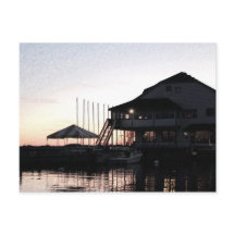 Twilight op het waterfront van het meer, Kingston,