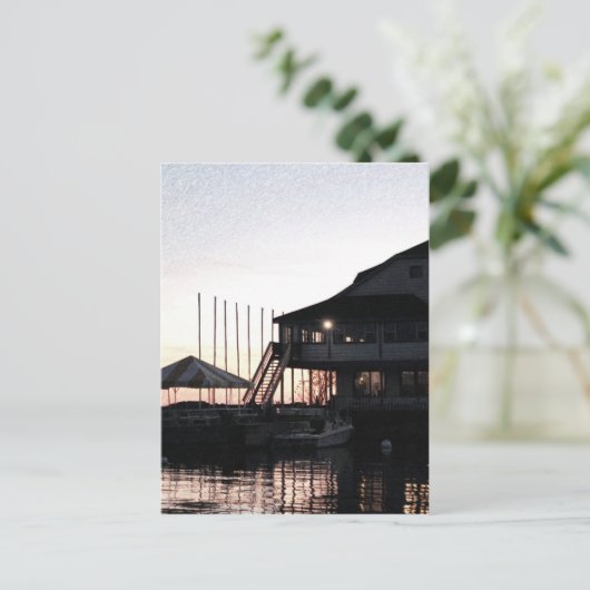 Twilight op het waterfront van het meer, Kingston, Briefkaart (Staand voorkant)