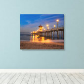 Twilight op Huntington Beach California Canvas Afdruk (Insitu (Houten vloer))