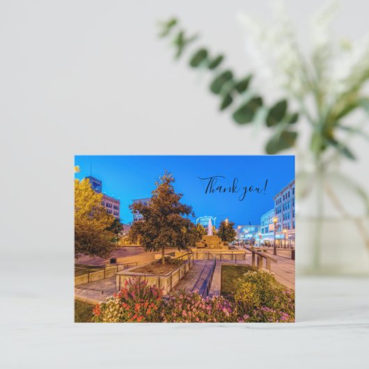 Twilight op Park Central Square Dank u Briefkaart (Staand voorkant)