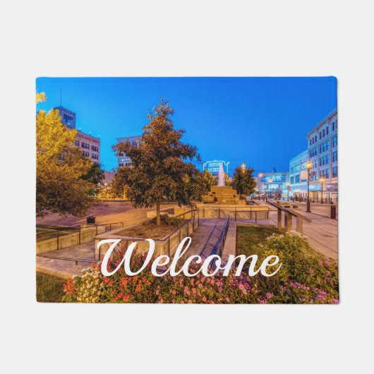 Twilight op Park Central Square Welcome Doormat Deurmat (Voorkant)