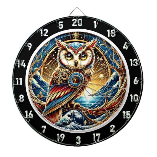 Twilight Owl Charm Design Dartbord (Voorkant)