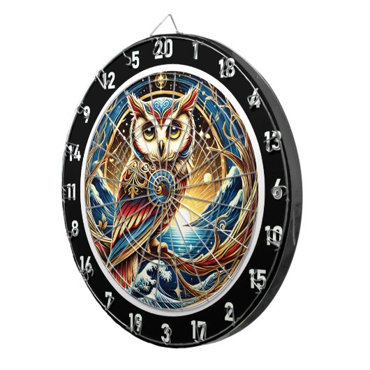 Twilight Owl Charm Design Dartbord (Voorkant Rechts)