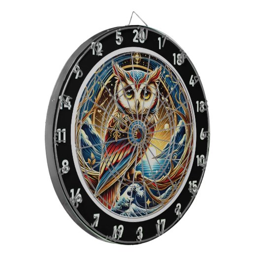 Twilight Owl Charm Design Dartbord (Voorkant Links)