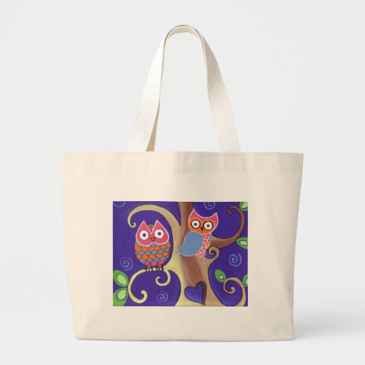 Twilight Owls Grote Tote Bag (Voorkant)