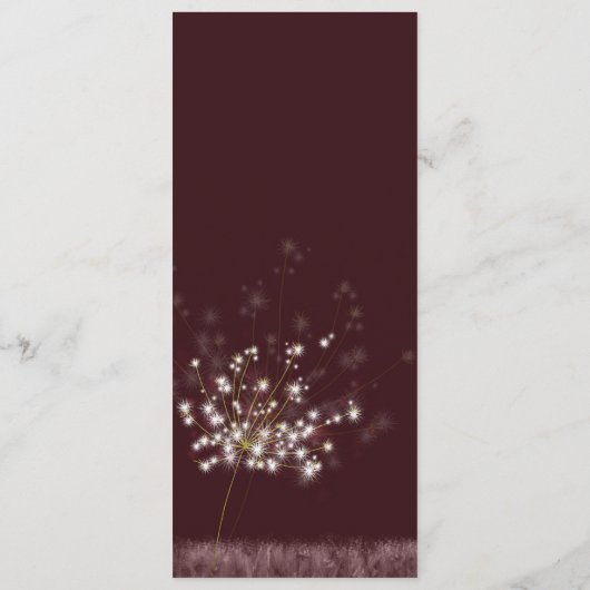 Twilight Paardenbloem Bruiloft Menu (Achterkant)