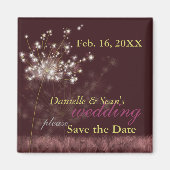 Twilight Paardenbloemen Bruiloft Bewaar de datum Magneet (Voorkant)