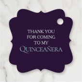 Twilight Paarse Quinceañera Bedankjes Labels (Achterkant)