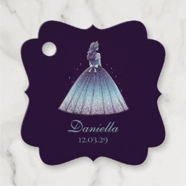 Twilight Paarse Quinceañera Bedankjes Labels