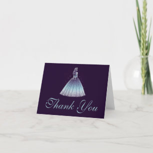 Twilight Paarse Quinceañera Bedankkaart