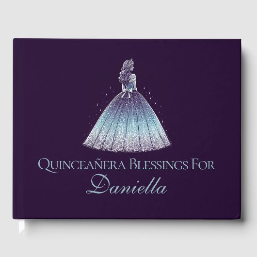 Twilight Paarse Quinceañera Gastenboek (Voorkant)