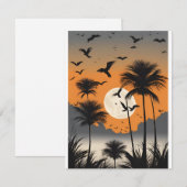 Twilight Palm Trees - Spooky - Blank Notecard Kaart (Voorkant / Achterkant)