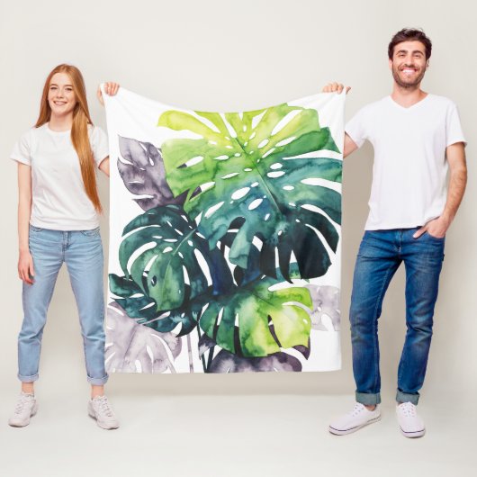 Twilight-palmen - gespleten lef fleece deken (In situ)