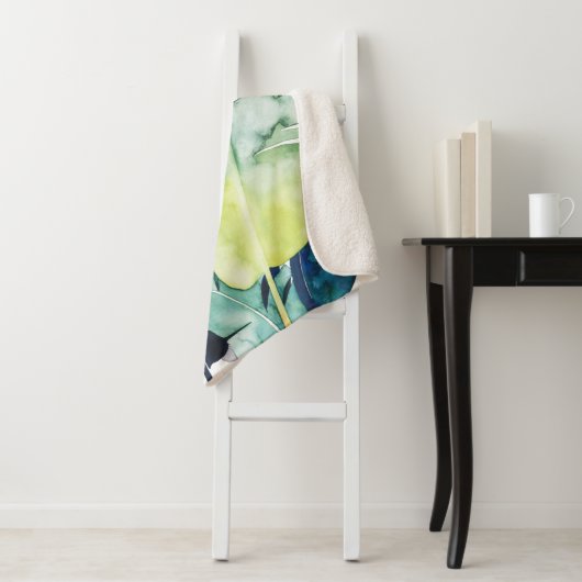 Twilight-palmen - Palmbladeren Sherpa Deken (In situ)