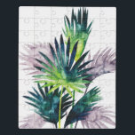 Twilight-palmen - Palmvaten Puzzel<br><div class="desc">"Twilight Palms III" door Grace Popp. Biedt een tropisch groen in een waterverf stijl.</div>