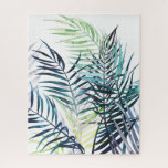 Twilight-palmen - Tropische bladeren Legpuzzel<br><div class="desc">"Twilight Palms I" van Grace Popp. Biedt een tropisch groen in een waterverf stijl.</div>