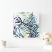 Twilight-palmen - Tropische bladeren Vierkante Klok (Huis)