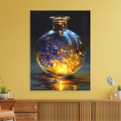 Twilight Petals – Glowing Violet Essence in een fl Canvas Afdruk (Insitu (Woonkamer))