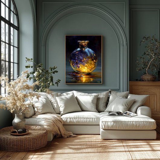 Twilight Petals – Glowing Violet Essence in een fl Canvas Afdruk