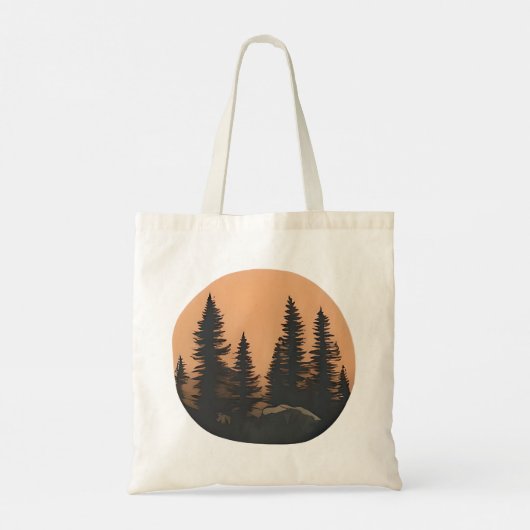 Twilight Pines: stille schemering in de wildernis Tote Bag (Achterkant)