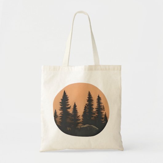 Twilight Pines: stille schemering in de wildernis Tote Bag (Voorkant)