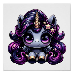 Twilight pony zwart eenhoorn glitter perfect poster