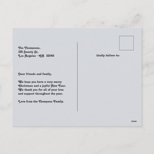 Twilight Pop New Year Retro Modern Blue Photo Feestdagenkaart (Achterkant)