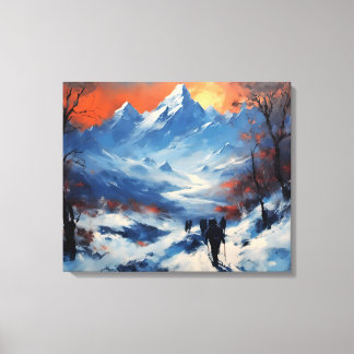 Twilight Promenade bij de Mount Everest Canvas Afdruk
