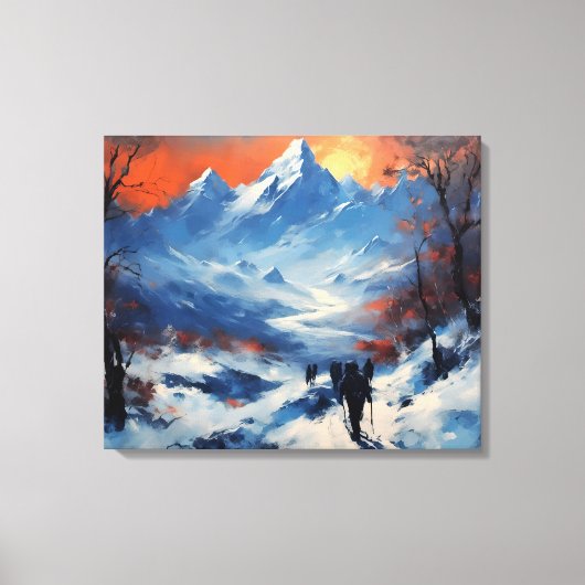 Twilight Promenade bij de Mount Everest Canvas Afdruk (Voorkant)