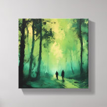 Twilight Promenade op het groene bos