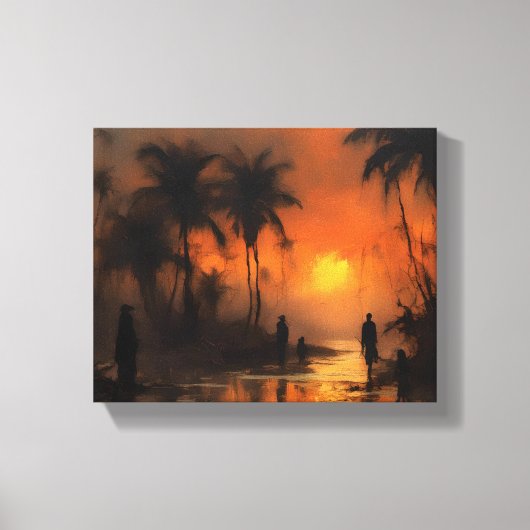 Twilight Promenade op het Oerwoud Canvas Afdruk (Voorkant)
