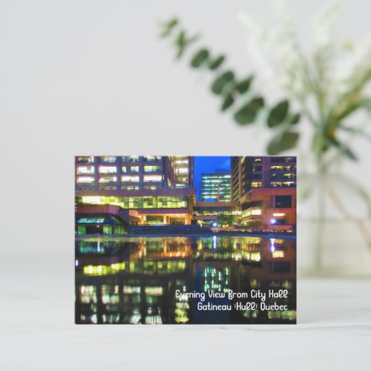 Twilight Reflecties City Hall aangepaste tekst Briefkaart (Staand voorkant)