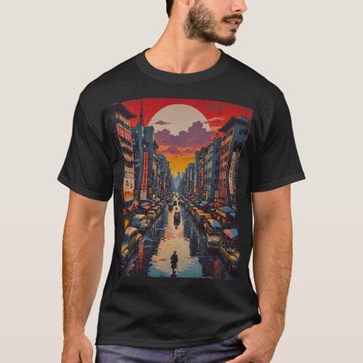 Twilight Reflections bij Neon City T-shirt (Voorkant)