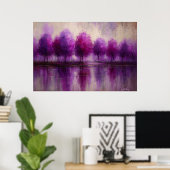 Twilight Reflections - Paarse Bosdroom Poster (Thuiskantoor)