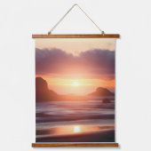 Twilight Reflections: Sunset Shoreline Hangend Wandkleed (Voorkant)