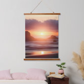 Twilight Reflections: Sunset Shoreline Hangend Wandkleed (Slaapkamer)