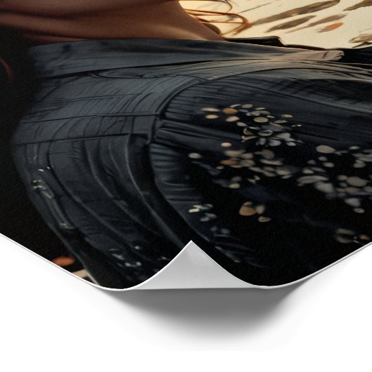 Twilight Reflections - Vrouw aan het meer Poster (Hoek)