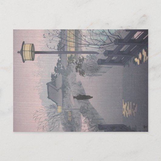 Twilight Regen op pad naar Shinobazu in Japan Briefkaart (Voorkant)