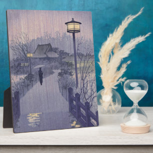 Twilight Regen op pad naar Shinobazu in Japan Fotoplaat