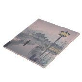 Twilight Regen op pad naar Shinobazu in Japan Tegeltje (Zijkant)