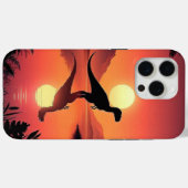 Twilight Roar – Dinosaur Silhouette bij het meer Case-Mate iPhone Case (Achterkant (horizontaal))