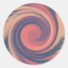 Twilight roze en blauwe vortex ronde sticker
