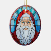 Twilight Santa Portrait Glas in lood Ornament (Rechts)
