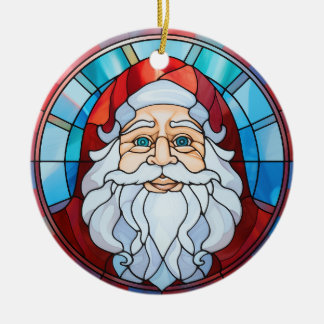 Twilight Santa Portrait Glas in lood Ornament