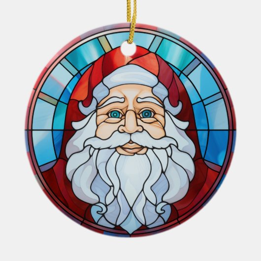 Twilight Santa Portrait Glas in lood Ornament (Voorkant)
