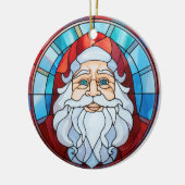 Twilight Santa Portrait Glas in lood Ornament (Links)