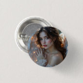 Twilight Seraph – Glanzende Engel van het Avondlic Ronde Button 3,2 Cm (Voorkant /achterkant)